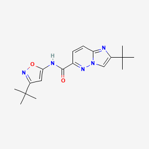 molecular formula C18H23N5O2 B6449911 2-tert-butyl-N-(3-tert-butyl-1,2-oxazol-5-yl)imidazo[1,2-b]pyridazine-6-carboxamide CAS No. 2549050-28-2