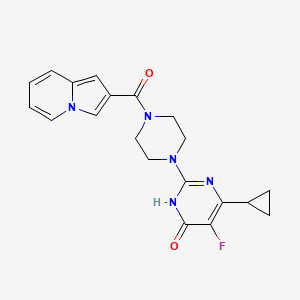 molecular formula C20H20FN5O2 B6449929 6-cyclopropyl-5-fluoro-2-[4-(indolizine-2-carbonyl)piperazin-1-yl]-3,4-dihydropyrimidin-4-one CAS No. 2549043-02-7