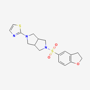 molecular formula C17H19N3O3S2 B6449933 2-[5-(2,3-dihydro-1-benzofuran-5-sulfonyl)-octahydropyrrolo[3,4-c]pyrrol-2-yl]-1,3-thiazole CAS No. 2549002-30-2