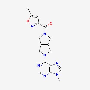 molecular formula C17H19N7O2 B6449998 9-methyl-6-[5-(5-methyl-1,2-oxazole-3-carbonyl)-octahydropyrrolo[3,4-c]pyrrol-2-yl]-9H-purine CAS No. 2548990-15-2