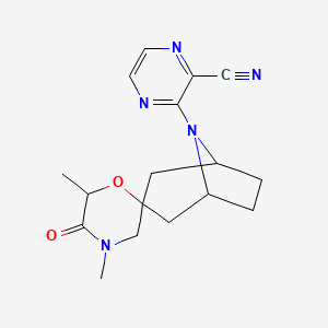 molecular formula C17H21N5O2 B6450007 3-{4',6'-dimethyl-5'-oxo-8-azaspiro[bicyclo[3.2.1]octane-3,2'-morpholin]-8-yl}pyrazine-2-carbonitrile CAS No. 2640814-11-3