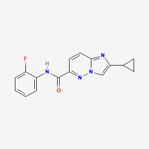 molecular formula C16H13FN4O B6450015 2-cyclopropyl-N-(2-fluorophenyl)imidazo[1,2-b]pyridazine-6-carboxamide CAS No. 2548998-97-4