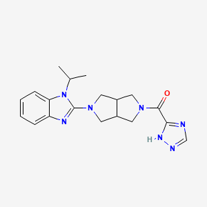 molecular formula C19H23N7O B6450018 1-(propan-2-yl)-2-[5-(1H-1,2,4-triazole-3-carbonyl)-octahydropyrrolo[3,4-c]pyrrol-2-yl]-1H-1,3-benzodiazole CAS No. 2549017-63-0