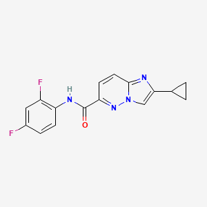 molecular formula C16H12F2N4O B6450021 2-cyclopropyl-N-(2,4-difluorophenyl)imidazo[1,2-b]pyridazine-6-carboxamide CAS No. 2548991-10-0