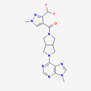 molecular formula C18H20F2N8O B6450031 6-{5-[3-(difluoromethyl)-1-methyl-1H-pyrazole-4-carbonyl]-octahydropyrrolo[3,4-c]pyrrol-2-yl}-9-methyl-9H-purine CAS No. 2549050-50-0