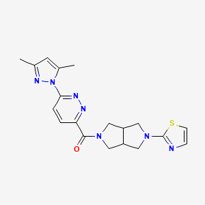 molecular formula C19H21N7OS B6450038 3-(3,5-dimethyl-1H-pyrazol-1-yl)-6-[5-(1,3-thiazol-2-yl)-octahydropyrrolo[3,4-c]pyrrole-2-carbonyl]pyridazine CAS No. 2548996-74-1
