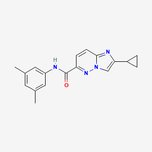 molecular formula C18H18N4O B6450055 2-cyclopropyl-N-(3,5-dimethylphenyl)imidazo[1,2-b]pyridazine-6-carboxamide CAS No. 2549025-25-2