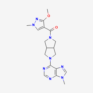 molecular formula C18H22N8O2 B6450060 6-[5-(3-methoxy-1-methyl-1H-pyrazole-4-carbonyl)-octahydropyrrolo[3,4-c]pyrrol-2-yl]-9-methyl-9H-purine CAS No. 2549019-62-5