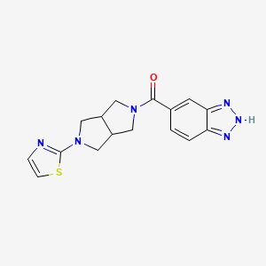 molecular formula C16H16N6OS B6450099 5-[5-(1,3-thiazol-2-yl)-octahydropyrrolo[3,4-c]pyrrole-2-carbonyl]-1H-1,2,3-benzotriazole CAS No. 2549043-35-6