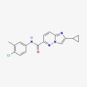molecular formula C17H15ClN4O B6450113 N-(4-chloro-3-methylphenyl)-2-cyclopropylimidazo[1,2-b]pyridazine-6-carboxamide CAS No. 2549021-07-8
