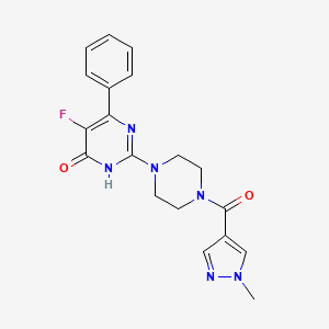 molecular formula C19H19FN6O2 B6450124 5-fluoro-2-[4-(1-methyl-1H-pyrazole-4-carbonyl)piperazin-1-yl]-6-phenyl-3,4-dihydropyrimidin-4-one CAS No. 2549013-30-9