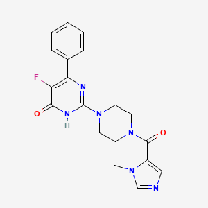 molecular formula C19H19FN6O2 B6450125 5-fluoro-2-[4-(1-methyl-1H-imidazole-5-carbonyl)piperazin-1-yl]-6-phenyl-3,4-dihydropyrimidin-4-one CAS No. 2549002-49-3