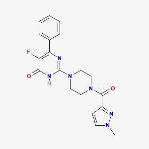 molecular formula C19H19FN6O2 B6450129 5-fluoro-2-[4-(1-methyl-1H-pyrazole-3-carbonyl)piperazin-1-yl]-6-phenyl-3,4-dihydropyrimidin-4-one CAS No. 2549043-41-4