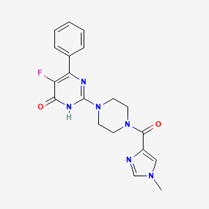 molecular formula C19H19FN6O2 B6450133 5-fluoro-2-[4-(1-methyl-1H-imidazole-4-carbonyl)piperazin-1-yl]-6-phenyl-3,4-dihydropyrimidin-4-one CAS No. 2549025-21-8