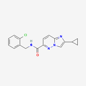 molecular formula C17H15ClN4O B6450135 N-[(2-chlorophenyl)methyl]-2-cyclopropylimidazo[1,2-b]pyridazine-6-carboxamide CAS No. 2549025-31-0