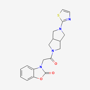 molecular formula C18H18N4O3S B6450173 3-{2-oxo-2-[5-(1,3-thiazol-2-yl)-octahydropyrrolo[3,4-c]pyrrol-2-yl]ethyl}-2,3-dihydro-1,3-benzoxazol-2-one CAS No. 2549005-23-2