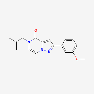 molecular formula C17H17N3O2 B6450177 2-(3-methoxyphenyl)-5-(2-methylprop-2-en-1-yl)-4H,5H-pyrazolo[1,5-a]pyrazin-4-one CAS No. 2640974-54-3