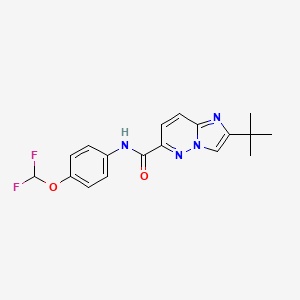 molecular formula C18H18F2N4O2 B6450191 2-tert-butyl-N-[4-(difluoromethoxy)phenyl]imidazo[1,2-b]pyridazine-6-carboxamide CAS No. 2548985-09-5