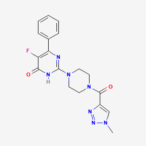 molecular formula C18H18FN7O2 B6450194 5-fluoro-2-[4-(1-methyl-1H-1,2,3-triazole-4-carbonyl)piperazin-1-yl]-6-phenyl-3,4-dihydropyrimidin-4-one CAS No. 2549017-81-2