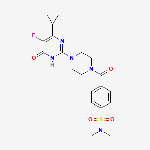 molecular formula C20H24FN5O4S B6450223 4-[4-(4-cyclopropyl-5-fluoro-6-oxo-1,6-dihydropyrimidin-2-yl)piperazine-1-carbonyl]-N,N-dimethylbenzene-1-sulfonamide CAS No. 2549023-84-7