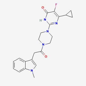 molecular formula C22H24FN5O2 B6450252 6-cyclopropyl-5-fluoro-2-{4-[2-(1-methyl-1H-indol-3-yl)acetyl]piperazin-1-yl}-3,4-dihydropyrimidin-4-one CAS No. 2548983-61-3