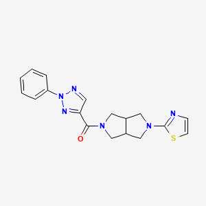 molecular formula C18H18N6OS B6450294 2-phenyl-4-[5-(1,3-thiazol-2-yl)-octahydropyrrolo[3,4-c]pyrrole-2-carbonyl]-2H-1,2,3-triazole CAS No. 2640861-31-8