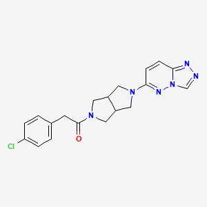 molecular formula C19H19ClN6O B6450307 2-(4-chlorophenyl)-1-(5-{[1,2,4]triazolo[4,3-b]pyridazin-6-yl}-octahydropyrrolo[3,4-c]pyrrol-2-yl)ethan-1-one CAS No. 2640951-67-1