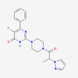 molecular formula C20H21FN6O2 B6450318 5-fluoro-6-phenyl-2-{4-[2-(1H-pyrazol-1-yl)propanoyl]piperazin-1-yl}-3,4-dihydropyrimidin-4-one CAS No. 2549065-63-4
