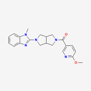 molecular formula C21H23N5O2 B6450339 2-[5-(6-methoxypyridine-3-carbonyl)-octahydropyrrolo[3,4-c]pyrrol-2-yl]-1-methyl-1H-1,3-benzodiazole CAS No. 2549046-69-5