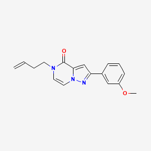molecular formula C17H17N3O2 B6450345 5-(but-3-en-1-yl)-2-(3-methoxyphenyl)-4H,5H-pyrazolo[1,5-a]pyrazin-4-one CAS No. 2640947-05-1