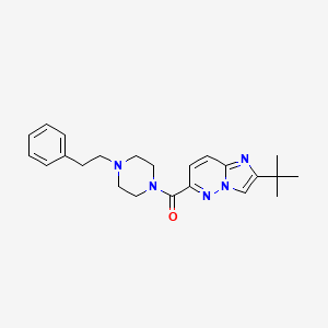 molecular formula C23H29N5O B6450369 1-{2-tert-butylimidazo[1,2-b]pyridazine-6-carbonyl}-4-(2-phenylethyl)piperazine CAS No. 2549044-40-6