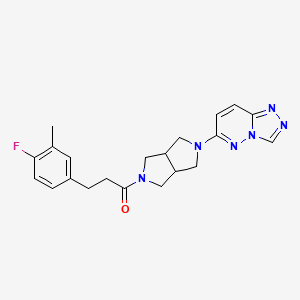 molecular formula C21H23FN6O B6450372 3-(4-fluoro-3-methylphenyl)-1-(5-{[1,2,4]triazolo[4,3-b]pyridazin-6-yl}-octahydropyrrolo[3,4-c]pyrrol-2-yl)propan-1-one CAS No. 2640893-57-6