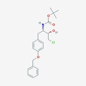 molecular formula C22H28ClNO4 B064504 Tert-butyl (2S,3S)-1-(4-(benzyloxy)phenyl)-4-chloro-3-hydroxybutan-2-ylcarbamate CAS No. 174801-33-3