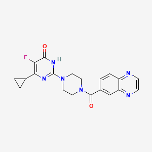 molecular formula C20H19FN6O2 B6450417 6-cyclopropyl-5-fluoro-2-[4-(quinoxaline-6-carbonyl)piperazin-1-yl]-3,4-dihydropyrimidin-4-one CAS No. 2549008-64-0