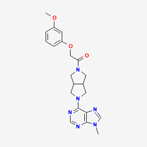 molecular formula C21H24N6O3 B6450480 2-(3-methoxyphenoxy)-1-[5-(9-methyl-9H-purin-6-yl)-octahydropyrrolo[3,4-c]pyrrol-2-yl]ethan-1-one CAS No. 2548999-47-7