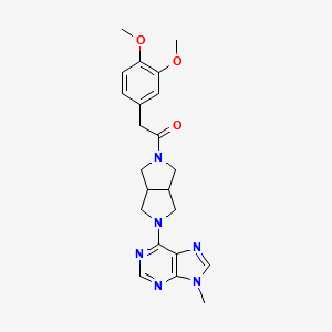 molecular formula C22H26N6O3 B6450482 2-(3,4-dimethoxyphenyl)-1-[5-(9-methyl-9H-purin-6-yl)-octahydropyrrolo[3,4-c]pyrrol-2-yl]ethan-1-one CAS No. 2549043-32-3