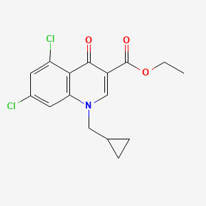 molecular formula C16H15Cl2NO3 B6450494 ethyl 5,7-dichloro-1-(cyclopropylmethyl)-4-oxo-1,4-dihydroquinoline-3-carboxylate CAS No. 2640877-64-9