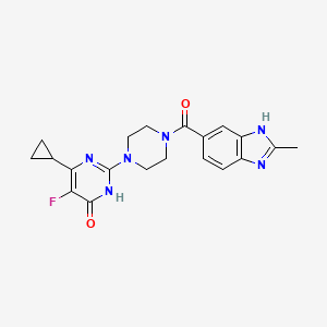 molecular formula C20H21FN6O2 B6450511 6-cyclopropyl-5-fluoro-2-[4-(2-methyl-1H-1,3-benzodiazole-5-carbonyl)piperazin-1-yl]-3,4-dihydropyrimidin-4-one CAS No. 2548982-97-2