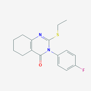 molecular formula C16H17FN2OS B6450524 2-(ethylsulfanyl)-3-(4-fluorophenyl)-3,4,5,6,7,8-hexahydroquinazolin-4-one CAS No. 2640952-79-8