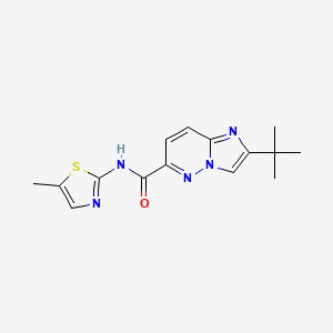 molecular formula C15H17N5OS B6450551 2-tert-butyl-N-(5-methyl-1,3-thiazol-2-yl)imidazo[1,2-b]pyridazine-6-carboxamide CAS No. 2549001-93-4
