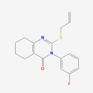 molecular formula C17H17FN2OS B6450556 3-(3-fluorophenyl)-2-(prop-2-en-1-ylsulfanyl)-3,4,5,6,7,8-hexahydroquinazolin-4-one CAS No. 2640945-83-9