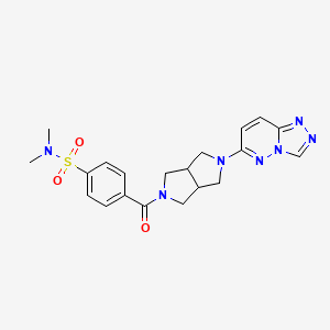 molecular formula C20H23N7O3S B6450573 N,N-dimethyl-4-(5-{[1,2,4]triazolo[4,3-b]pyridazin-6-yl}-octahydropyrrolo[3,4-c]pyrrole-2-carbonyl)benzene-1-sulfonamide CAS No. 2640951-88-6