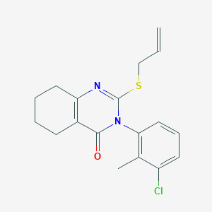 molecular formula C18H19ClN2OS B6450580 3-(3-chloro-2-methylphenyl)-2-(prop-2-en-1-ylsulfanyl)-3,4,5,6,7,8-hexahydroquinazolin-4-one CAS No. 2640971-53-3