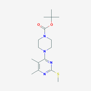 molecular formula C16H26N4O2S B6450581 tert-butyl 4-[5,6-dimethyl-2-(methylsulfanyl)pyrimidin-4-yl]piperazine-1-carboxylate CAS No. 2549023-53-0