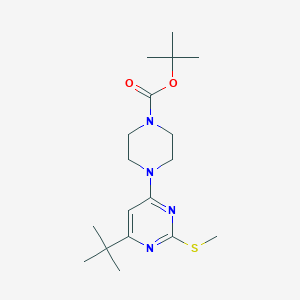 molecular formula C18H30N4O2S B6450595 tert-butyl 4-[6-tert-butyl-2-(methylsulfanyl)pyrimidin-4-yl]piperazine-1-carboxylate CAS No. 2549044-62-2