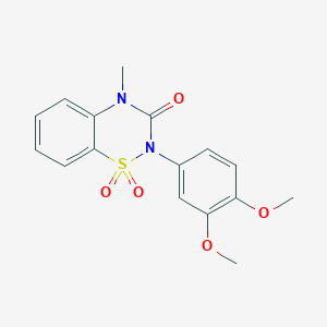 molecular formula C16H16N2O5S B6450600 2-(3,4-dimethoxyphenyl)-4-methyl-3,4-dihydro-2H-1??,2,4-benzothiadiazine-1,1,3-trione CAS No. 2549039-33-8