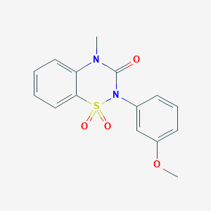 molecular formula C15H14N2O4S B6450610 2-(3-methoxyphenyl)-4-methyl-3,4-dihydro-2H-1??,2,4-benzothiadiazine-1,1,3-trione CAS No. 2549003-14-5