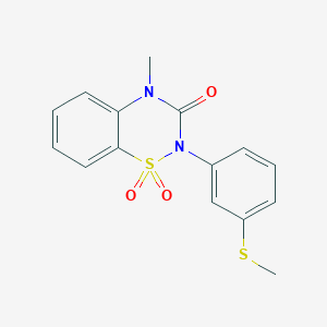 molecular formula C15H14N2O3S2 B6450617 4-methyl-2-[3-(methylsulfanyl)phenyl]-3,4-dihydro-2H-1??,2,4-benzothiadiazine-1,1,3-trione CAS No. 2549041-58-7