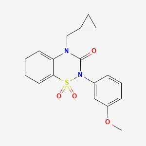 molecular formula C18H18N2O4S B6450630 4-(cyclopropylmethyl)-2-(3-methoxyphenyl)-3,4-dihydro-2H-1??,2,4-benzothiadiazine-1,1,3-trione CAS No. 2548987-17-1