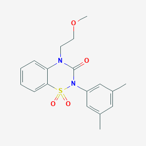 molecular formula C18H20N2O4S B6450632 2-(3,5-dimethylphenyl)-4-(2-methoxyethyl)-3,4-dihydro-2H-1??,2,4-benzothiadiazine-1,1,3-trione CAS No. 2549054-43-3